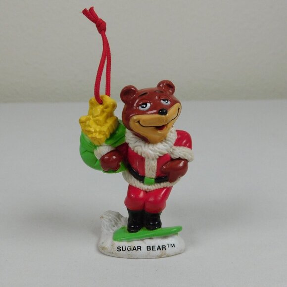 Snowboarding Sugar Bear Cereal 1993 Christmas Ornament Super Sugar Crisp Honey - Picture 1 of 5